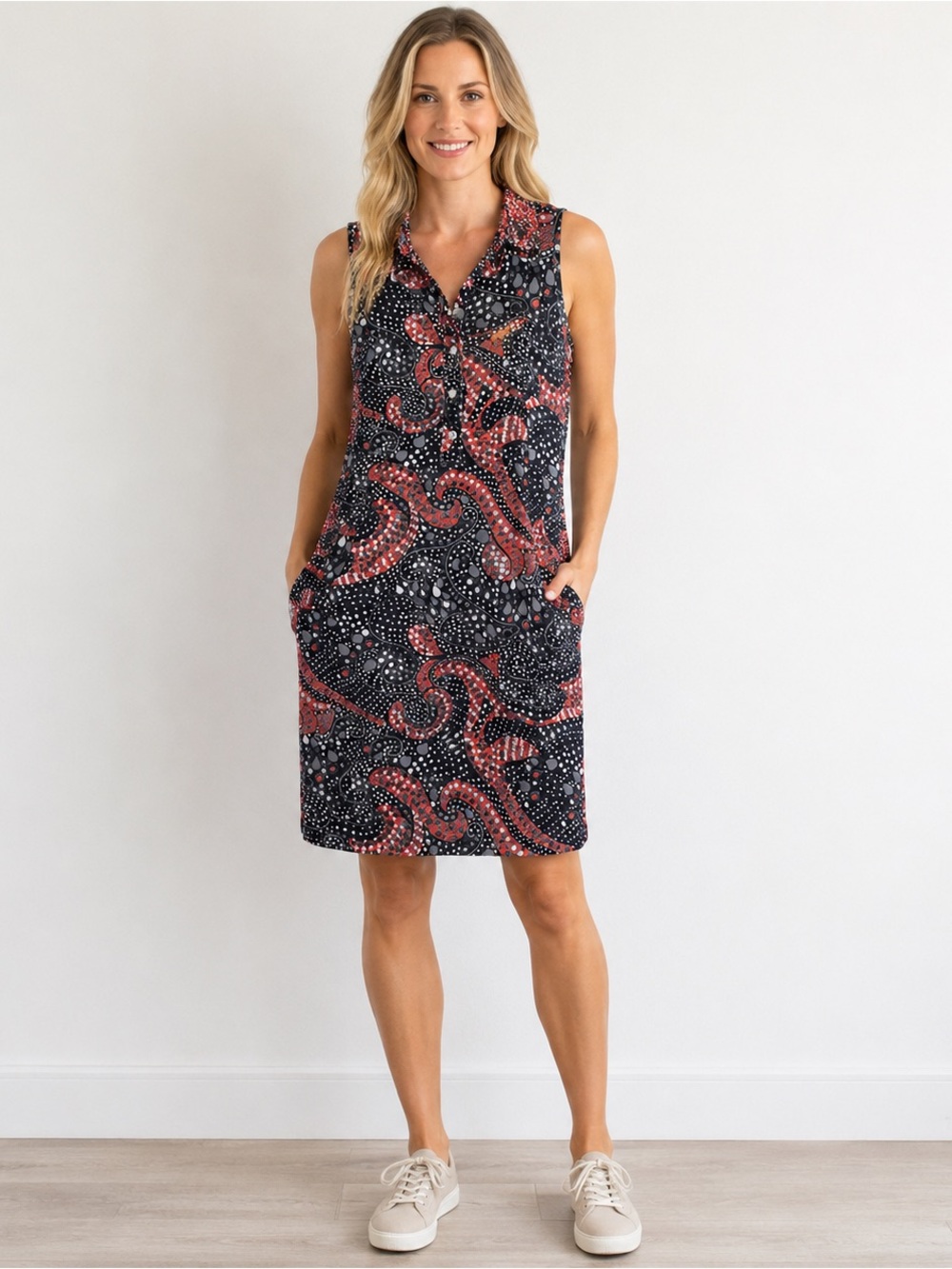 Tee2Sea Sleeveless Paisley Golf Dress With Pockets Small